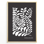 Ladda upp bild till gallerivisning, Noir Foliage Plakat | Matisse Poster | Abstrakt bladmotiv i sort-hvid
