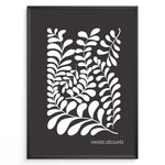 Ladda upp bild till gallerivisning, Noir Foliage Plakat | Matisse Poster | Abstrakt bladmotiv i sort-hvid
