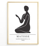 Ladda upp bild till gallerivisning, Seated Form Plakat | Matisse Poster | Minimalistisk sort silhuet af siddende figur med løftet arm
