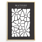 Ladda upp bild till gallerivisning, Petal Contrast Plakat | Matisse Poster | Hvide organiske udskæringer på sort baggrund
