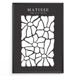 Ladda upp bild till gallerivisning, Petal Contrast Plakat | Matisse Poster | Hvide organiske udskæringer på sort baggrund
