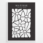 Ladda upp bild till gallerivisning, Petal Contrast Plakat | Matisse Poster | Hvide organiske udskæringer på sort baggrund
