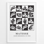 Ladda upp bild till gallerivisning, Graphic Foliage Plakat | Matisse Poster | Abstrakt bladmotiv i sort-hvid gitterdesign
