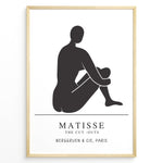Ladda upp bild till gallerivisning, Seated Silhouette Plakat | Matisse Poster | Minimalistisk sort figur på hvid baggrund
