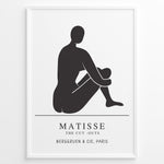 Ladda upp bild till gallerivisning, Seated Silhouette Plakat | Matisse Poster | Minimalistisk sort figur på hvid baggrund
