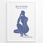 Ladda upp bild till gallerivisning, Silhouette Cut-Outs Plakat | Matisse Poster | Blå figur i ikonisk papirklip-stil
