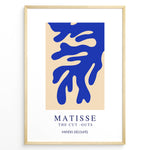 Ladda upp bild till gallerivisning, Matisse Cut-Outs Plakat | Kunstplakat med blå organiske former på beige baggrund
