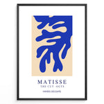 Ladda upp bild till gallerivisning, Matisse Cut-Outs Plakat | Kunstplakat med blå organiske former på beige baggrund

