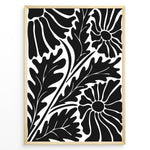 Ladda upp bild till gallerivisning, Noir Floral Plakat | Matisse Poster | Abstrakte sorte blomster og blade på hvid baggrund
