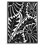 Ladda upp bild till gallerivisning, Noir Floral Plakat | Matisse Poster | Abstrakte sorte blomster og blade på hvid baggrund
