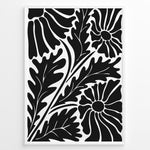 Ladda upp bild till gallerivisning, Noir Floral Plakat | Matisse Poster | Abstrakte sorte blomster og blade på hvid baggrund
