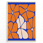 Ladda upp bild till gallerivisning, Orange Petals Plakat | Matisse Poster | Abstrakte orange og beige blomsterblade på dybblå baggrund
