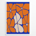 Ladda upp bild till gallerivisning, Orange Petals Plakat | Matisse Poster | Abstrakte orange og beige blomsterblade på dybblå baggrund
