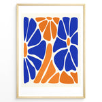 Ladda upp bild till gallerivisning, Blue &amp; Orange Harmony Plakat | Matisse Poster | Abstrakt sammensætning af blå og orange former inspireret af naturens organiske mønstre
