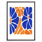 Ladda upp bild till gallerivisning, Blue &amp; Orange Harmony Plakat | Matisse Poster | Abstrakt sammensætning af blå og orange former inspireret af naturens organiske mønstre
