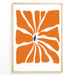 Ladda upp bild till gallerivisning, Radiant Bloom Plakat | Matisse Poster | Dynamisk orange blomstermønster omkring en dybblå oval
