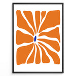 Ladda upp bild till gallerivisning, Radiant Bloom Plakat | Matisse Poster | Dynamisk orange blomstermønster omkring en dybblå oval
