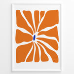 Ladda upp bild till gallerivisning, Radiant Bloom Plakat | Matisse Poster | Dynamisk orange blomstermønster omkring en dybblå oval
