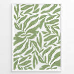 Ladda upp bild till gallerivisning, Verdant Flow Plakat | Matisse Poster | Dynamisk mønster af grønne stiliserede blade på hvid baggrund
