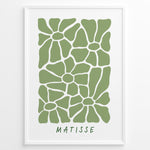 Ladda upp bild till gallerivisning, Verdant Petals Plakat | Matisse Poster | Abstrakte grønne former arrangeret som stiliserede blomsterblade på hvid baggrund
