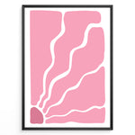 Ladda upp bild till gallerivisning, Pink Waves Plakat | Matisse Poster | Abstrakt kunst med bølgende hvide linjer på lyserød baggrund
