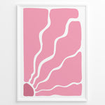 Ladda upp bild till gallerivisning, Pink Waves Plakat | Matisse Poster | Abstrakt kunst med bølgende hvide linjer på lyserød baggrund
