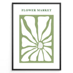 Ladda upp bild till gallerivisning, Flower Market Plakat | Matisse Poster | Minimalistisk floral design med grønne og hvide former
