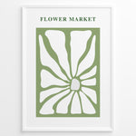 Ladda upp bild till gallerivisning, Flower Market Plakat | Matisse Poster | Minimalistisk floral design med grønne og hvide former
