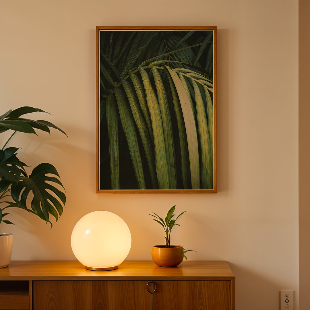 Plante print | Smuk plakat med unikke bladdesigns | Plakat med grønne planter, botanisk kunst og naturplanter, ideel til at tilføje et organisk og livligt præg til dit hjem.