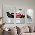 Ladda upp bild till gallerivisning, 3x Formel 1 Plakater | Ferrari | Sæt af 3 | Dynamisk Racerbil Kunst | Perfekt til Motorsport Fans | Plakaty.dk
