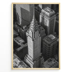 Ladda upp bild till gallerivisning, Fashion Plakat | Aerial View of the Chrysler Building in Black and White Plakaty.dk | Black and white aerial view of the Chrysler Building surrounded by New York City skyscrapers.
