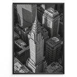 Ladda upp bild till gallerivisning, Fashion Plakat | Aerial View of the Chrysler Building in Black and White Plakaty.dk | Black and white aerial view of the Chrysler Building surrounded by New York City skyscrapers.
