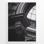 Ladda upp bild till gallerivisning, Fashion Plakat | Architectural Elegance: Classical Interior with Ornate Column and Dome Plakaty.dk | Close-up photograph of an ornate Corinthian column supporting a decorated entablature beneath a domed ceiling with intricate molding and classical architectural detailing.
