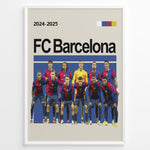 Ladda upp bild till gallerivisning, Holdfoto | FC Barcelona fodboldplakat 2024-2025 med hele holdet i blå-rød hjemmebanetrøje – perfekt som gave eller vægpynt.

