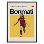 Ladda upp bild till gallerivisning, Aitana Bonmatí plakat | Spanien landsholdstrøje i rød og gul med jubelscene – perfekt til fans af kvindefodbold og spansk magi
