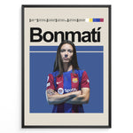 Ladda upp bild till gallerivisning, Aitana Bonmatí plakat | FC Barcelona trøje i blå og rød med selvsikker attitude – must-have for fans af kvindefodbold og Barça
