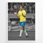 Ladda upp bild till gallerivisning, Portræt af Kaká i den ikoniske brasilianske landsholdstrøje med selektiv farvelægning og en mørk stadionbaggrund.
