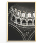 Ladda upp bild till gallerivisning, Fashion Plakat | Cathedral Dome with Angel Sculpture – Architectural Elegance Plakaty.dk | Interior view of a cathedral dome with arched windows and a stone angel sculpture beneath grand architectural arches.
