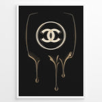 Ladda upp bild till gallerivisning, Fashion Plakat | Chanel Gold Drip Logo – Luxury Modern Wall Art Plakaty.dk | Gold dripping Chanel logo on a black background, designed as a modern luxury fashion wall art print.
