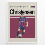 Ladda upp bild till gallerivisning, Andreas Christensen fodbold plakat | FC Barcelona spiller i blå og rød hjemmebanetrøje med bold i kampklar position
