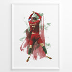 Ladda upp bild till gallerivisning, Cristiano Ronaldo iconic celebration in Portugal jersey artistic framed plakat
