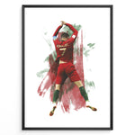 Ladda upp bild till gallerivisning, Cristiano Ronaldo iconic celebration in Portugal jersey artistic framed plakat
