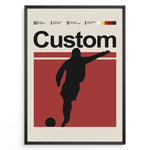Ladda upp bild till gallerivisning, Custom-made fodboldspiller plakat | Personlig silhuet af spiller i minimalistisk og moderne design, perfekt til hjem eller kontor.
