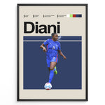 Ladda upp bild till gallerivisning, Kadidiatou Diani plakat | Frankrig landsholdstrøje i blå med boldkontrol og energi – ideel til fans af kvindefodbold og Les Bleues
