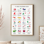 Ladda upp bild till gallerivisning, F1-kalenderposters 2024 | Unik design av tävlingskartor
