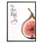 Ladda upp bild till gallerivisning, Figen plakat med botanisk illustration og engelsk samt arabisk typografi inspireret af Koranens frugter
