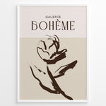 Ladda upp bild till gallerivisning, Framed Galerie Bohème poster featuring abstract brown floral line art on beige and light cream background.
