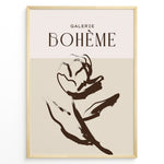 Ladda upp bild till gallerivisning, Framed Galerie Bohème poster featuring abstract brown floral line art on beige and light cream background.
