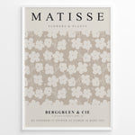 Ladda upp bild till gallerivisning, Framed Matisse Flowers &amp; Plants poster featuring beige and cream floral pattern with Berggruen &amp; Cie text at the bottom.
