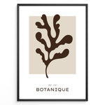 Ladda upp bild till gallerivisning, Framed “Botanique No.06” poster with abstract brown leaf design on a soft beige background in minimalist modern style.
